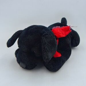 Russ Berrie GINGER Black Lab Dog #4488 Plush Stuffed Toy Animal Red Tie